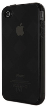 vellutto- Akkudeckel grau transparent Rhombus iPhone 4 Vellutto