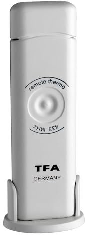 TFA Dostmann Zusatzsender, 30.3163, für Funk-Thermometer Ratio, Temperatursender, kabellose Übertragung, weiß, 9.9 x 5.4 x 4 cm