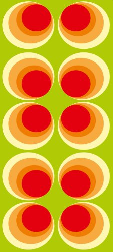 wandmotiv24 Türtapete Retrokreise Orange TT066 90x200cm Tapete Retro Muster Orange