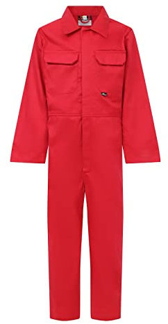 Wetplay Childrens Childs Kids Boys Girls Boilersuit Overalls Coverall Boiler Suit (7-8 Years (28 Chest), Red)