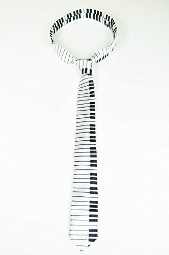 Piano Keyboard neck tie in black and white
