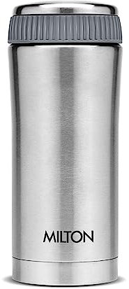 Milton Optima Double Walled Vacuum Insualted Food Flask, Soup Flask, Food Container, 350 ml | 12 oz | Hot and Cold for Long Hours, 18/8 Stainless Steel, Rust and Leak-Proof, BPA-Free | Silver