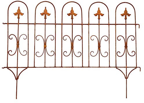 Beetzaun Gartenzaun Zaun Zaunelement Windsor Rankhilfe Metall Eisen Rost Deko 58cm hoch x 82cm lang