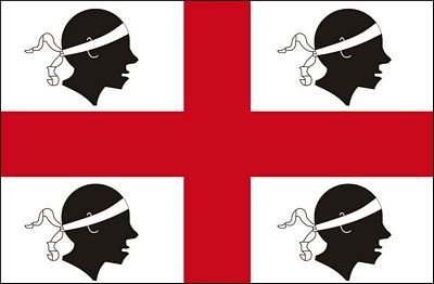 Autoaufkleber Sticker Fahne Italien Sardinien Aufkleber