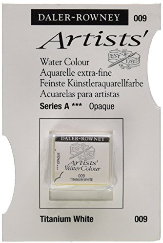 Daler-Rowney Artists Watercolour Half Pan, Titanium White, Professional Artists