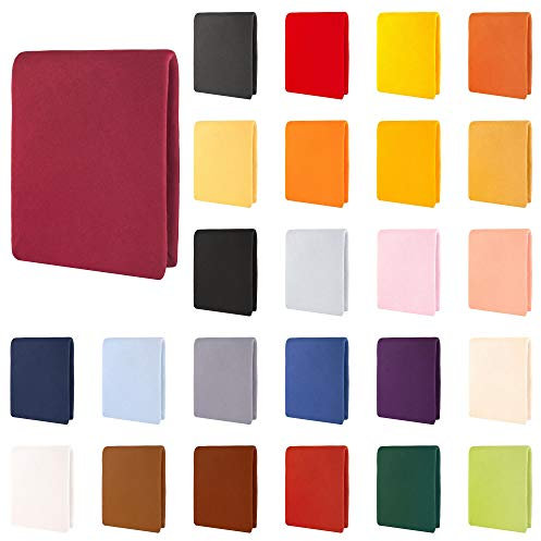 CelinaTex Aqua Wasserbett Boxspringbett Spannbettlaken 140x200-160x220 cm Bordeaux rot Baumwolle Bettlaken Elastan