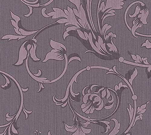 A.S. Création Architects Paper Textiltapete Tessuto Tapete mit Ornamenten floral 10,05 m x 0,53 m lila Made in Germany 956335 95633-5
