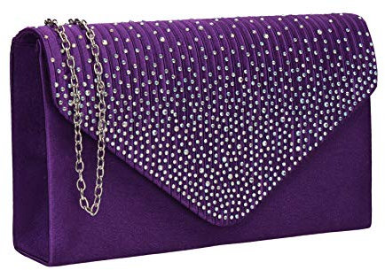SwankySwans Damen Clutch Abby mit Strasssteinen, Umschlag-Stil, Violett (Violett), Einheitsgröße