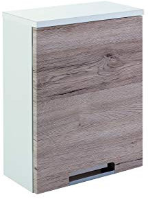 Schildmeyer Hängeschrank Rilana 130474, weiß Glanz/Eiche Sanremo Dekor, 46,5 x 33 x 16,5 cm