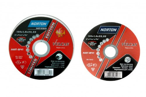 AKTION: 10 Stck/Dose NORTON Trennscheiben 125 x 1,0 x 22,23 mm Vulcan - wird in hochwertiger Metalldose geliefert!