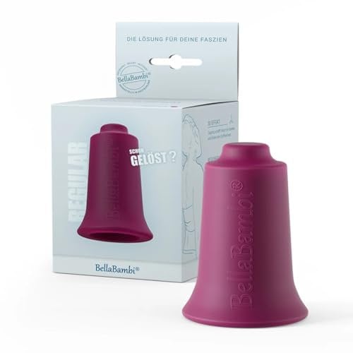 BellaBambi® original Schröpfglas | Saugglocken Cups aus hautverträglichem Silikon | Ideal für Beauty, Peeling, Sport & Massage bei Verspannung uvm. | Made in Germany | Intensität Regular - Brombeer