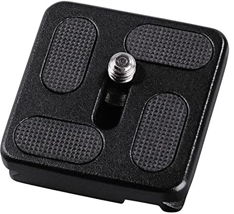 Hama Schnellkupplungsplatte für Stativ Traveller 150 Premium Duo, A 1/4 Gewinde, Schwarz