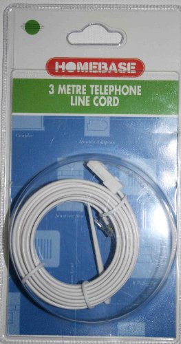 Homebase 3 Meter Telefon Line Schnur, weiß