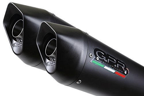GPR Pot échappement marque GPR compatible avec Ktm Duke II 2000-2006, Furore Nero, Paire de pot d'échappement homologuées, livrées avec db killer amovible et raccords spécifiques