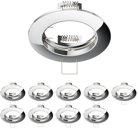 ledscom.de 10 Pieces Ceiling mounting Frame CIRC, Round, Glossy Chrome