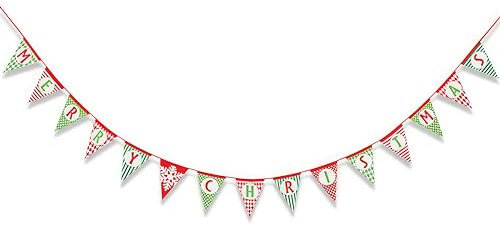 Wimpelkette mit der Aufschrift: „Merry Christmas“, 4,3 m