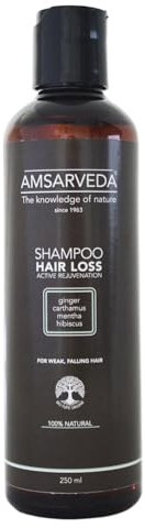 Amsarveda Hair Loss Active Rejuvenation Shampoo – 100% natürlich, ayurvedisch, intensive Reinigung, pflegend, ohne Parabene und Sulfate, 250 ml