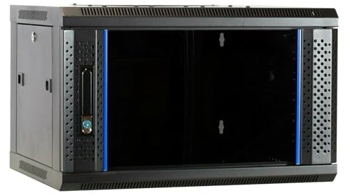 DSIT 6U väggskåp omonterat med glasdörr 600x450x368mm (BxDxH) - Svart