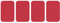 dalipo 05009 - Bügelflicken 4er-Pack, ca. 7,6x4,9cm, rot