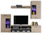 FRONTAL Wohnwand Komplett-Set in Eiche Sonoma Optik - Moderne Schrankwand mit LED-Beleuchtung für Ihr Wohnzimmer - 230 x 190 x 38 cm (B/H/T)