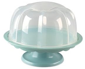 Nordic Ware 50003 Bundt Cake Stand with Locking Dome Lid, Clear Baker's Basics Gugelhupf mit verschließbarem Deckel, Kunststoff, Transparent