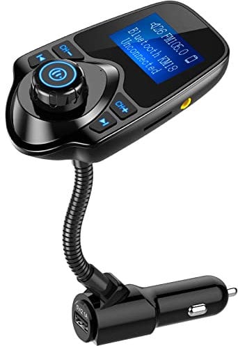 Nulaxy Wireless In-Car Bluetooth FM Transmitter Radio Adapter Car Kit W 1.44 Inch Display Supports TF/SD Card and USB Car Charger for All Smartphones Audio Players