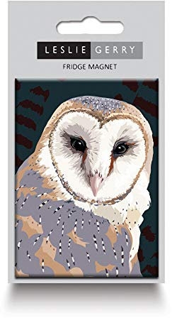 Barn Owl Fridge Magnet by Leslie Gerry