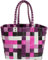 normani Einkaufskorb Shopper geflochten aus Kunststoff - robuster Strandkorb aus wasserabweisendem Material Farbe Classic/Candy