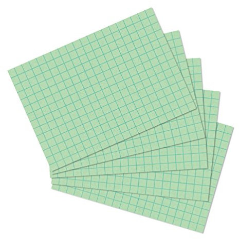 herlitz Karteikarten A6 kariert Grün, 170g/m² holzfrei, 100 Stück, stabile Karteikarten für Schule, Studium & Büro
