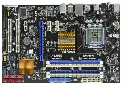 Asrock P43de3 Motherboard Socket 775 Intel P43 + ICH10 DDR3 Memory ATX
