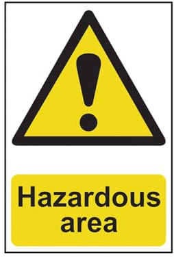 Scan SCA4107 Self adhesive PVC sign - Hazardous area - 400 x 600mm