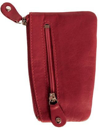 Schlüsseletui, Schlüsselmäppchen, Echt-Leder, für Damen und Herrn, Rot, Branco 029