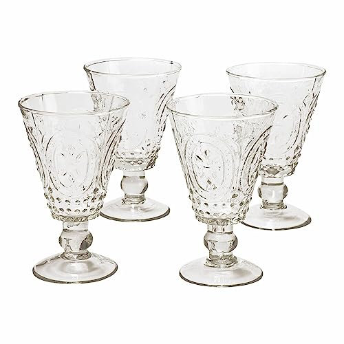 LOBERON Lot de 4 verres à vin Sarton - verre - H/D env. 15.5/9 cm - transparent, transparent