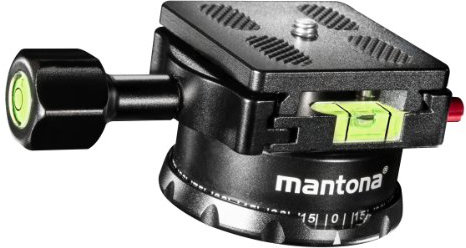 Mantona Panoramakopf 360 Grad inkl. Schnellwechselplatte und Wasserwaage