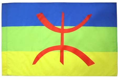 AZ FLAG - Drapeau Kabylie - 150x90 cm - Drapeau Kabyle - Algérie Berbère 100% Polyester Avec Fourreau et cordelette - Pavillon 110 g