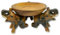 Thai Gifts Wooden Elephant Tray Carving - Hand Carved Table Bowl Plant Stand - Size: H10cm x W20cm x D15cm