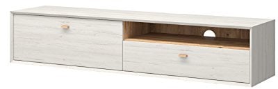 Germania 2321-247 Lowboard Calvi, Pinie-Weiß-Nb./Navarra-Eiche-Nb. 45 x 187 x 38 cm