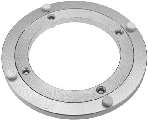 Micro Trader Aluminium Drehlager Ø140mm, Silber, 50-60 kg Belastbarkeit, Ideal für Kuchendekorationen, TV Monitorständer, Elektronik-Reparatur, Skulptur Basis, Catering, Lebensmittel-Display
