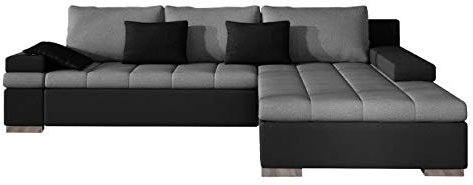 Mirjan24 Ecksofa Bangkok, Eckcouch mit Schlaffunktion und Bettkasten, Ecksofa für Wohnzimmer Gästezimmer Couch L-Form Wohnlandschaft (Soft 011 + Casablanca 2314 + Casablanca 2316, Ecksofa Rechts)