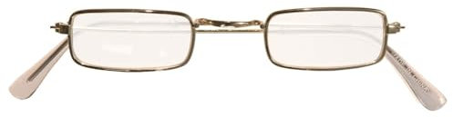 W WIDMANN MILANO Party Fashion 18326 - Brille mit rechteckigen Gläsern, Gold, Lesebrille, Kostüm Oma, Weihnachtsmann, Nikolaus, Mottoparty, Karneval