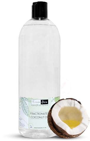 Freshskin Fractionated Coconut Oil 1 Litre Natural Carrier MCT Oil (1000ml) | Pure, vegan, cruelty-free formula ideal for aromatherapy, massage, and DIY beauty recipes. Deeply moisturising and hydrating.
