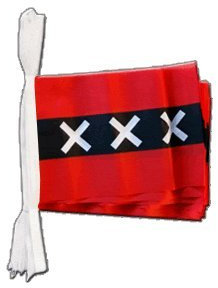 Flaggenfritze® Fahnenkette Niederlande Stadt Amsterdam, Länge 5,9 cm