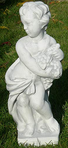 Deko Garten Figur Statue Putte Vierjahreszeiten Herbst Dekofigur Gartenskulptur Skulptur aus Beton Höhe 50 cm