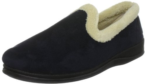 Padders Repose EE Wide Fitting Womens Memory Foam Slippers (3, Navy, numeric_3)