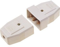 Dencon 5 amp 3 pin Electrical Cable Connector - White
