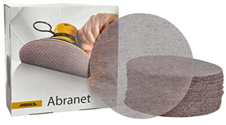 Mirka Abranet Netz-Schleifscheiben Ø 200 mm Klett/Korn P80 / 50 Stk/zum Schleifen von Holz, Spachtel, Lack, Kunststoff / 5425205080