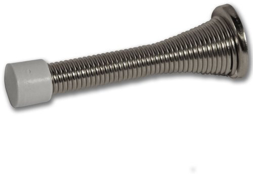 Nickel Spring Door Stop - 75mm (Pack of 1)