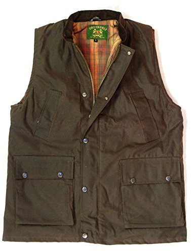 Countrywear New British Made Quilted Wax Gilet Branded Outdoor Bodywarmer Oiled Waistcoat Sleeveless Jacket Fishing Hunting Shooting Farming (Brown Medium)