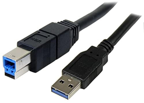 StarTech.com USB3SAB3MBK - Cable USB 3.0 Super Speed A Macho a B Macho, 3 Metros, Negro