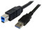 StarTech.com Câble USB 3.0 SuperSpeed 3 m - Cordon USB 3.0 A vers B Mâle / Mâle - 3 mètres Noir (USB3SAB3MBK)